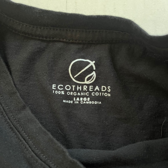 Ecothreads Women Large Grunge Streetwear T-Shirt 100% Organic Cotton Black - Picture 3 of 7